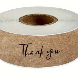 -Kraft Paper Thank You Tags, 1 Roll.